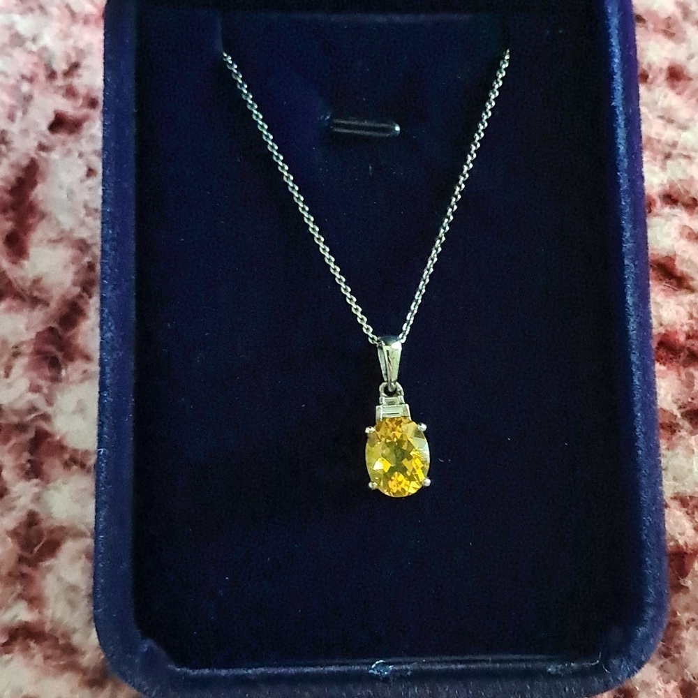 Premium Brazilian Fire Opal & Genuine Moissanite Pendant Necklace 20"